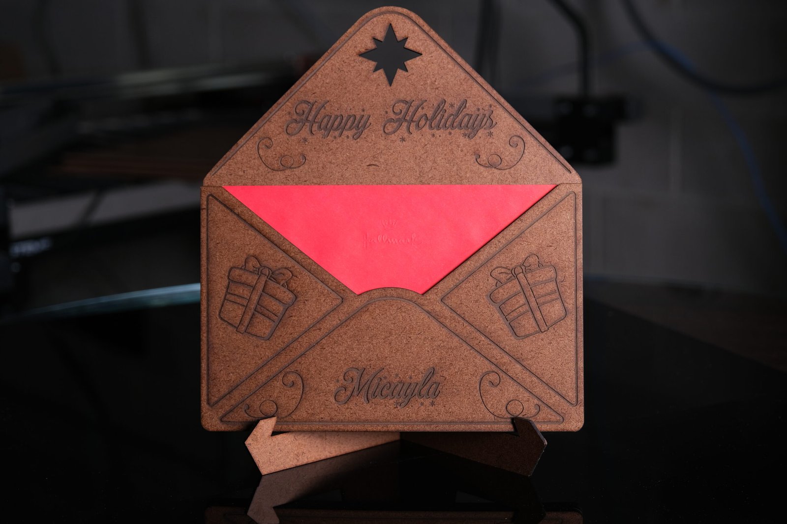 Engraved Wooden Envelope